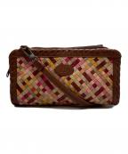 IBIZAイビザ）の古着「イントレチャート ショルダーバッグ」｜ブラウン×ピンク