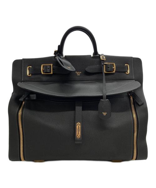 fontana MIlano1915（フォンタナミラノ1915）fontana MIlano1915 (フォンタナミラノ1915) レザーキャリーバック キャリーバッグ ブラックの古着・服飾アイテム