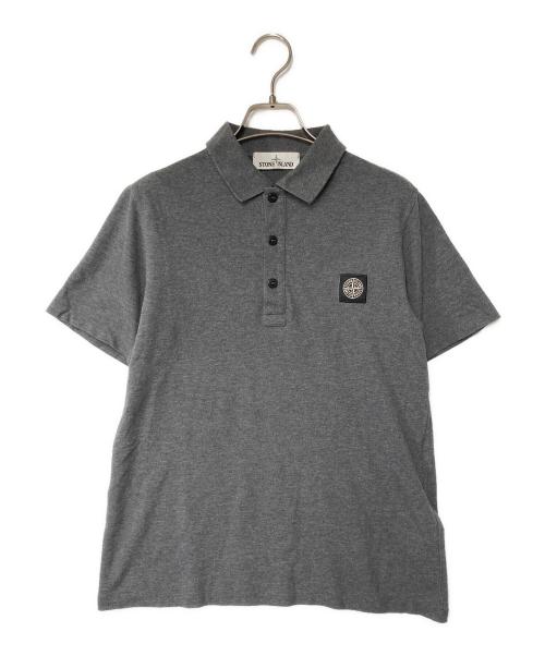 STONE ISLAND（ストーンアイランド）STONE ISLAND (ストーンアイランド) スクエアロゴ ポロシャツ グレー サイズ:Sの古着・服飾アイテム