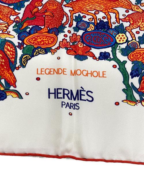 HERMES（エルメス）HERMES (エルメス) カレ90 LEGENDE MOGHOL/ムガールの伝説 レッド×ホワイトの古着・服飾アイテム
