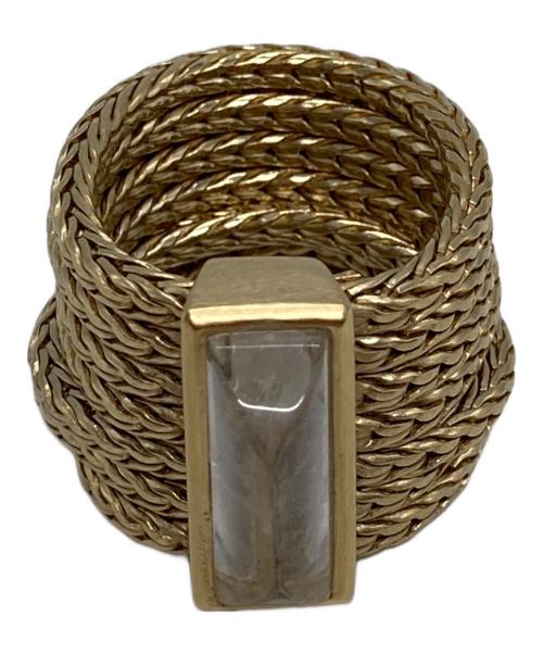 GOOSSENS Paris（グーセンスパリ）GOOSSENS Paris (グーセンスパリ) 7連チェーンリング ストーンリング ゴールド サイズ:10号の古着・服飾アイテム