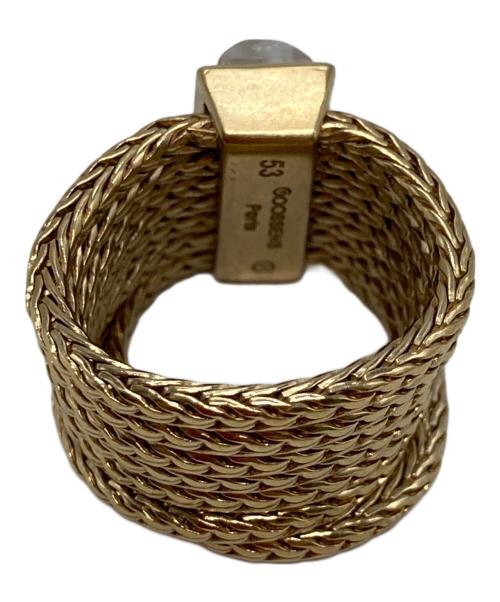 GOOSSENS Paris（グーセンスパリ）GOOSSENS Paris (グーセンスパリ) 7連チェーンリング ストーンリング ゴールド サイズ:10号の古着・服飾アイテム