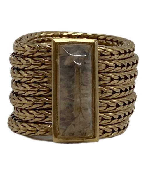 GOOSSENS Paris（グーセンスパリ）GOOSSENS Paris (グーセンスパリ) 7連チェーンリング ストーンリング ゴールド サイズ:10号の古着・服飾アイテム