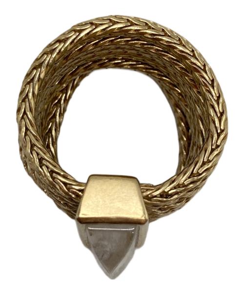 GOOSSENS Paris（グーセンスパリ）GOOSSENS Paris (グーセンスパリ) 7連チェーンリング ストーンリング ゴールド サイズ:10号の古着・服飾アイテム