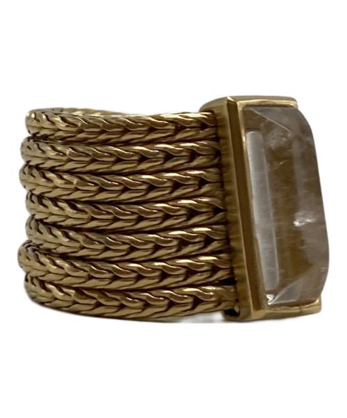 GOOSSENS Paris（グーセンスパリ）GOOSSENS Paris (グーセンスパリ) 7連チェーンリング ストーンリング ゴールド サイズ:10号の古着・服飾アイテム