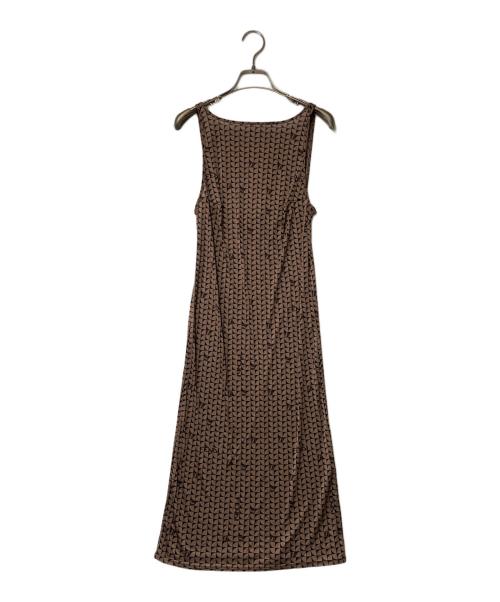 FENDI（フェンディ）FENDI (フェンディ) 総柄 キャミソールワンピース ブラウン×ブラック サイズ:42の古着・服飾アイテム