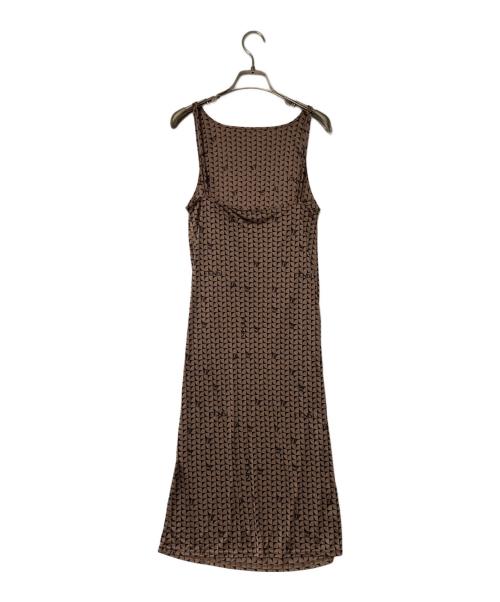 FENDI（フェンディ）FENDI (フェンディ) 総柄 キャミソールワンピース ブラウン×ブラック サイズ:42の古着・服飾アイテム