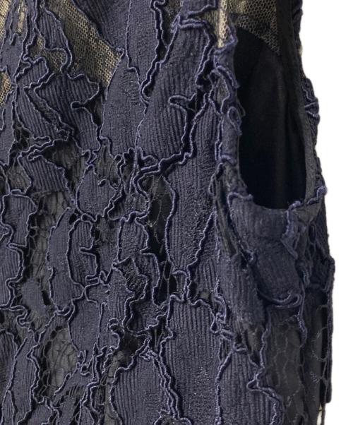 Diagram GRACE CONTINENTAL（ダイアグラム グレースコンチネンタル）Diagram GRACE CONTINENTAL (ダイアグラム グレースコンチネンタル) ノースリーブワンピース / 刺繍ドレス ネイビー サイズ:36の古着・服飾アイテム