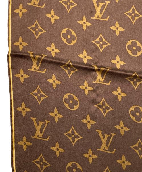 LOUIS VUITTON（ルイ ヴィトン）LOUIS VUITTON (ルイ ヴィトン) モノグラム レオパード シルクスカーフ ブラウンの古着・服飾アイテム
