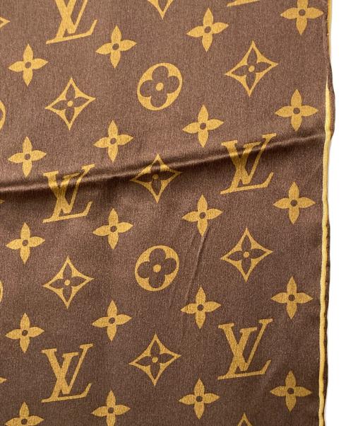 LOUIS VUITTON（ルイ ヴィトン）LOUIS VUITTON (ルイ ヴィトン) モノグラム レオパード シルクスカーフ ブラウンの古着・服飾アイテム