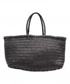 DRAGONドラゴン）の古着「レザーメッシュトートバッグ」｜ブラック