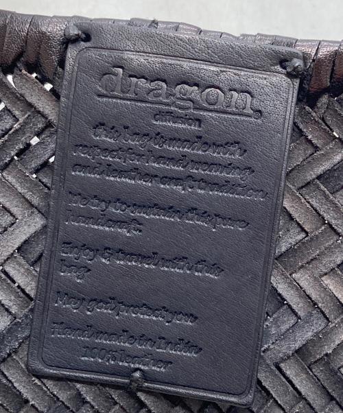 DRAGON（ドラゴン）DRAGON (ドラゴン) レザーメッシュトートバッグ ブラックの古着・服飾アイテム
