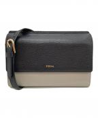 FURLAフルラ）の古着「ウォレットショルダーバッグ」｜ブラック×ベージュ