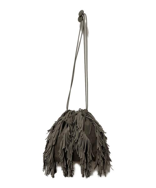 MARY AL TERNA（メアリオルターナ）MARY AL TERNA (メアリオルターナ) フリンジハンドバッグ カーキの古着・服飾アイテム