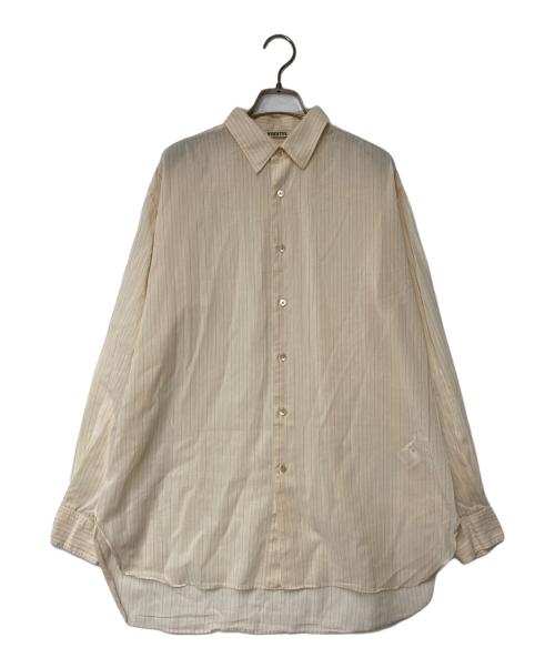 AURALEE（オーラリー）AURALEE (オーラリー) HARD TWIST FINX ORGANDY STRIPE SHIRT ベージュ サイズ:5の古着・服飾アイテム