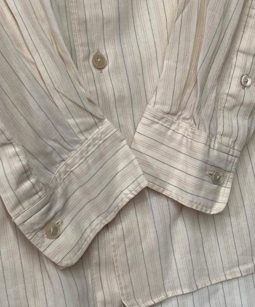 AURALEE（オーラリー）AURALEE (オーラリー) HARD TWIST FINX ORGANDY STRIPE SHIRT ベージュ サイズ:5の古着・服飾アイテム