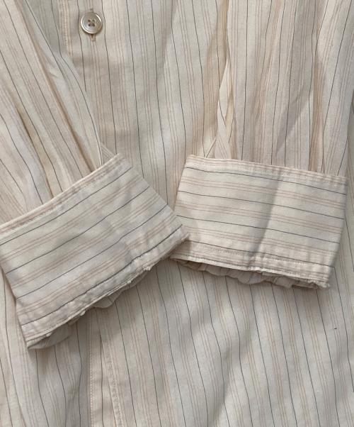 AURALEE（オーラリー）AURALEE (オーラリー) HARD TWIST FINX ORGANDY STRIPE SHIRT ベージュ サイズ:5の古着・服飾アイテム