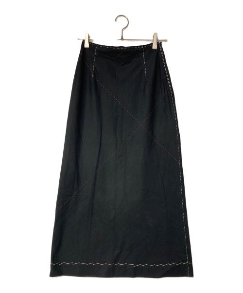 YOHJI YAMAMOTO（ヨウジヤマモト）YOHJI YAMAMOTO (ヨウジヤマモト) ステッチデザインスカート ブラック サイズ:1の古着・服飾アイテム