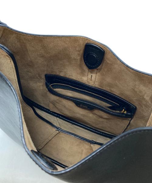 POLO RALPH LAUREN（ポロ・ラルフローレン）POLO RALPH LAUREN (ポロ・ラルフローレン) POLO ID MEDIUM LEATHER SHOULDER BAG/ポロ ID ミディアム レザー ショルダーバッグ ブラックの古着・服飾アイテム