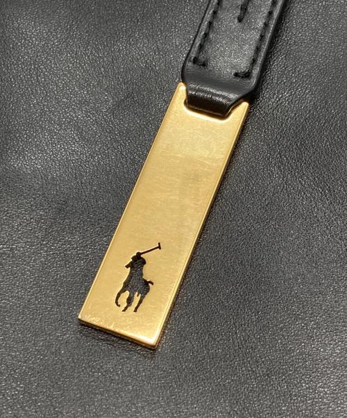 POLO RALPH LAUREN（ポロ・ラルフローレン）POLO RALPH LAUREN (ポロ・ラルフローレン) POLO ID MEDIUM LEATHER SHOULDER BAG/ポロ ID ミディアム レザー ショルダーバッグ ブラックの古着・服飾アイテム