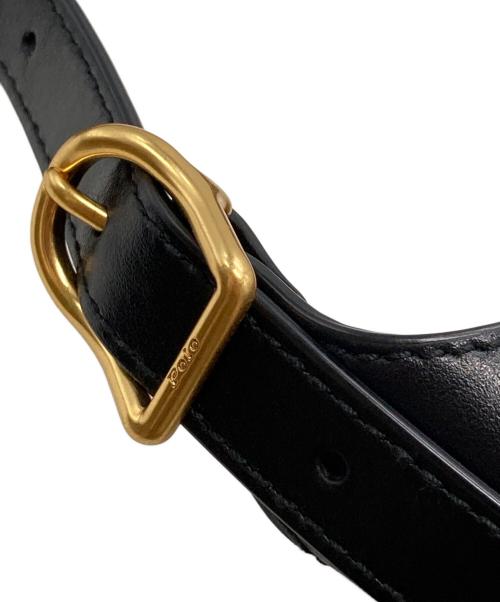 POLO RALPH LAUREN（ポロ・ラルフローレン）POLO RALPH LAUREN (ポロ・ラルフローレン) POLO ID MEDIUM LEATHER SHOULDER BAG/ポロ ID ミディアム レザー ショルダーバッグ ブラックの古着・服飾アイテム