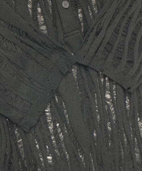 MAISON SPECIAL（メゾンスペシャル）MAISON SPECIAL (メゾンスペシャル) Destroy Mesh Prime-Over Short Sleeve Knit Polo Shirt ブラック サイズ:02の古着・服飾アイテム