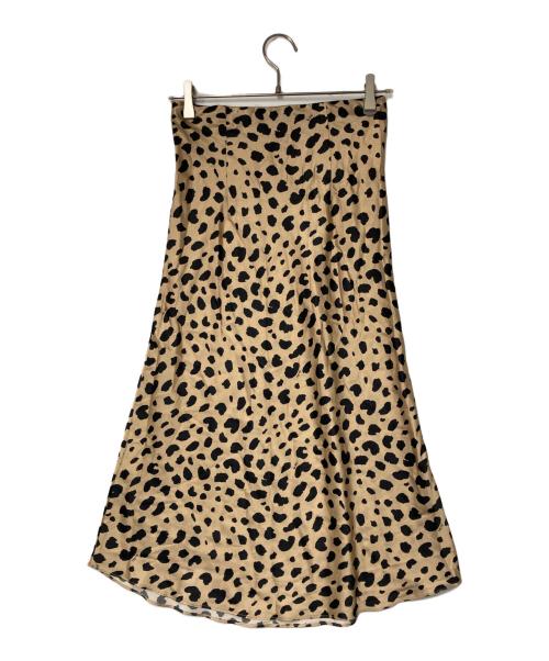 Realisation（リアリゼーション）Realisation (リアリゼーション) シルクレオパードスカート ブラウン×ブラック サイズ:Mの古着・服飾アイテム