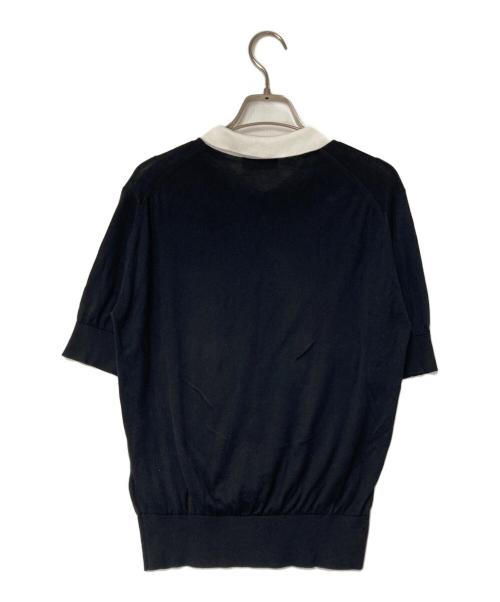 JOHN SMEDLEY（ジョンスメドレー）JOHN SMEDLEY (ジョンスメドレー) ニットポロシャツ ブラック サイズ:Ｍの古着・服飾アイテム
