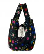 pot and teaポットアンドティー）の古着「keep calm and have a tea 刺繍ハンドバッグ」｜ブラック