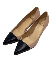 FRANCESCO RUSSO（フランチェスコ ルッソ）の古着「バイカラーレザーパンプス」｜ピンク×ブラック