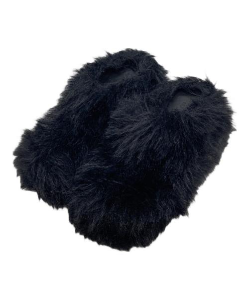 SLY（スライ）SLY (スライ) LONG FUR サンダル ブラック サイズ:Ｍ（23.5-24.0）の古着・服飾アイテム