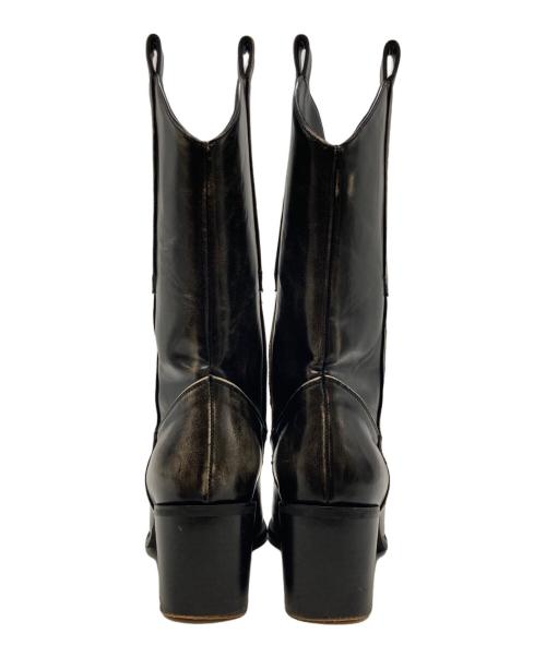 SLY（スライ）SLY (スライ) MIDDLE WESTERN ブーツ ポインテッドトゥ ウエスタンデザイン ブラック サイズ:Ｌ（24.5-25.0）の古着・服飾アイテム