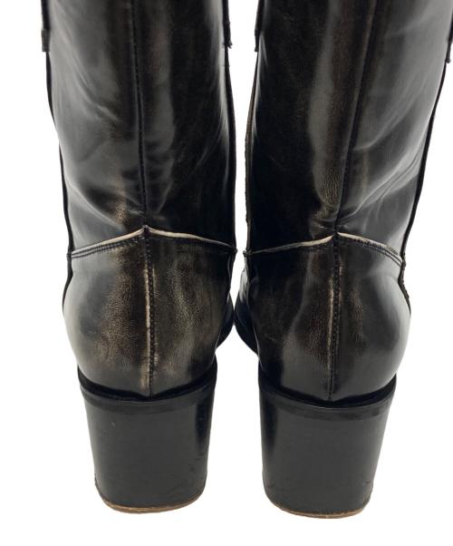 SLY（スライ）SLY (スライ) MIDDLE WESTERN ブーツ ポインテッドトゥ ウエスタンデザイン ブラック サイズ:Ｌ（24.5-25.0）の古着・服飾アイテム