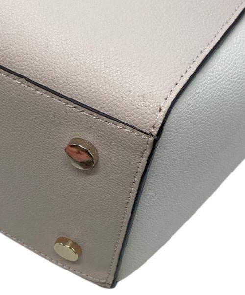 Kate Spade（ケイトスペード）Kate Spade (ケイトスペード) ヴォヤージュ カラーブロック スモール グレイン テクスチャード レザー ラージ ワーク トート ピンク×ベージュ×アイボリーの古着・服飾アイテム