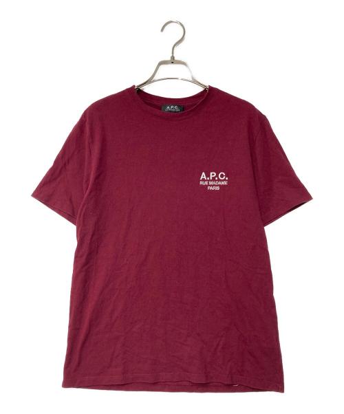 A.P.C.（アーペーセー）A.P.C. (アーペーセー) ロゴ刺繍Tシャツ ボルドー サイズ:XSの古着・服飾アイテム