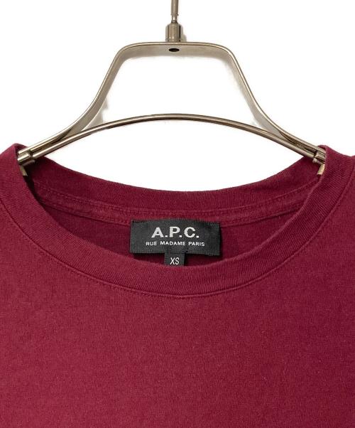 A.P.C.（アーペーセー）A.P.C. (アーペーセー) ロゴ刺繍Tシャツ ボルドー サイズ:XSの古着・服飾アイテム
