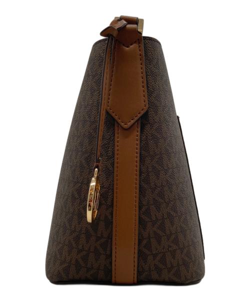 MICHAEL KORS（マイケル・コース）MICHAEL KORS (マイケルコース) キンバリー シグネチャー スモール バケット ショルダーバッグ ブラウンの古着・服飾アイテム