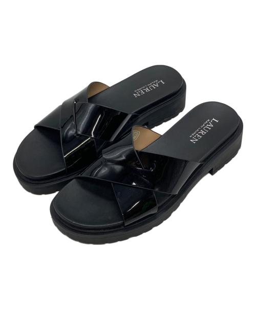 LAUREN RALPH LAUREN（ローレンラルフローレン）LAUREN RALPH LAUREN (ローレンラルフローレン) ラバーソール レザーサンダル ブラック サイズ:US 7/UK 5/EUR 38の古着・服飾アイテム