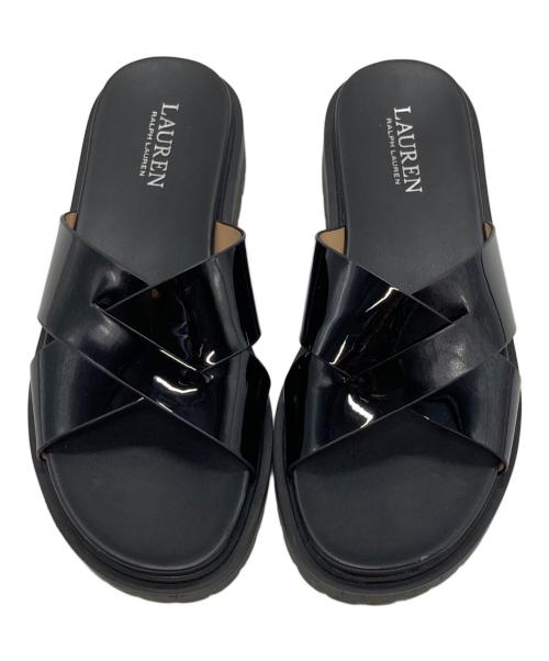 LAUREN RALPH LAUREN（ローレンラルフローレン）LAUREN RALPH LAUREN (ローレンラルフローレン) ラバーソール レザーサンダル ブラック サイズ:US 7/UK 5/EUR 38の古着・服飾アイテム