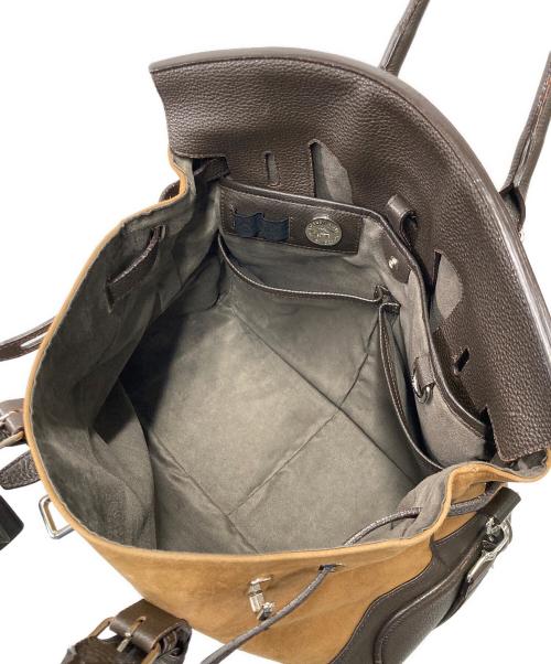 PELLE MORBIDA（ペッレモルビダ）PELLE MORBIDA (ペッレモルビダ) 2WAYフラップトートバッグ 日本製 ブラック×ブラウンの古着・服飾アイテム