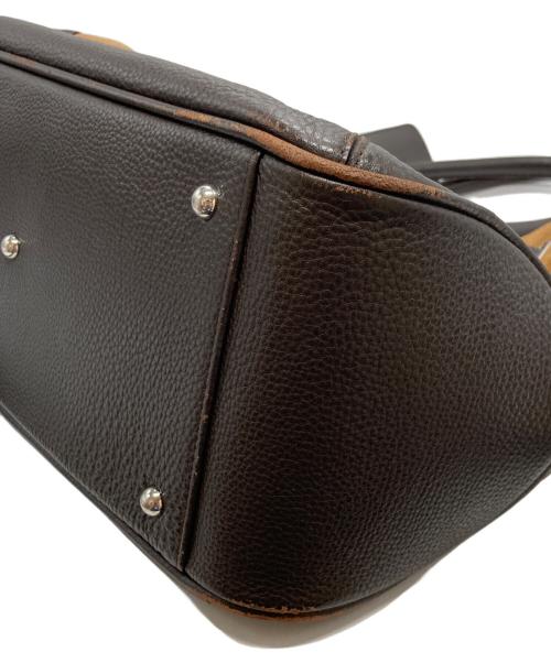 PELLE MORBIDA（ペッレモルビダ）PELLE MORBIDA (ペッレモルビダ) 2WAYフラップトートバッグ 日本製 ブラック×ブラウンの古着・服飾アイテム