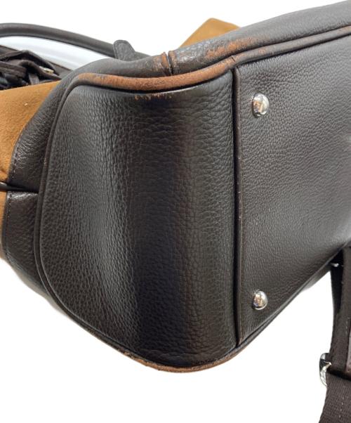 PELLE MORBIDA（ペッレモルビダ）PELLE MORBIDA (ペッレモルビダ) 2WAYフラップトートバッグ 日本製 ブラック×ブラウンの古着・服飾アイテム