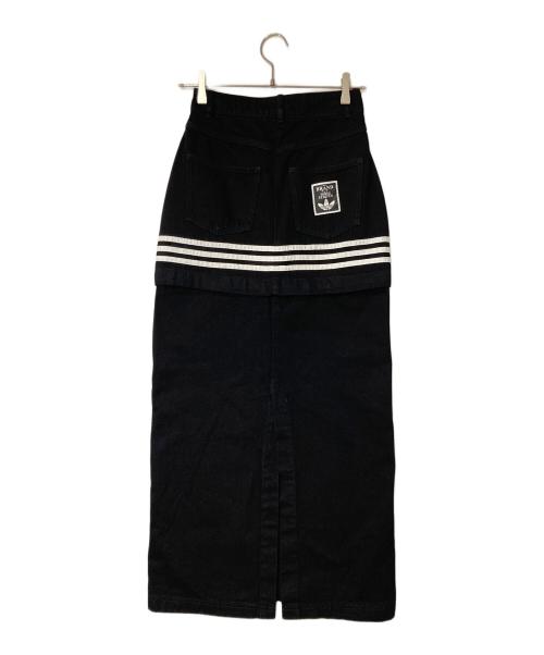adidas（アディダス）adidas (アディダス) デニム 2-In-1 スカート ブラック サイズ:25インチの古着・服飾アイテム