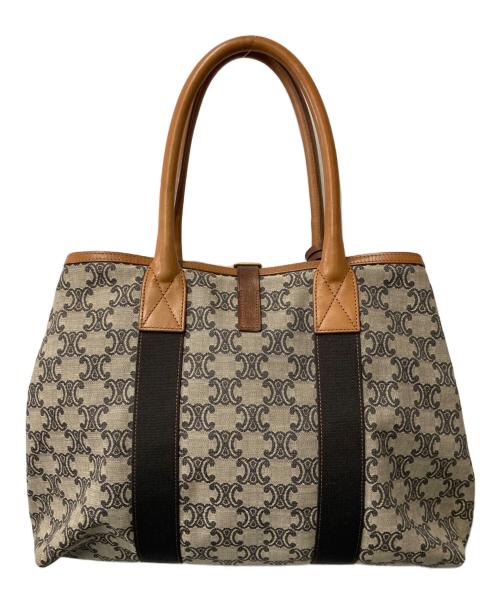 CELINE（セリーヌ）CELINE (セリーヌ) マカダムキャンバストートバッグ ブラウンの古着・服飾アイテム