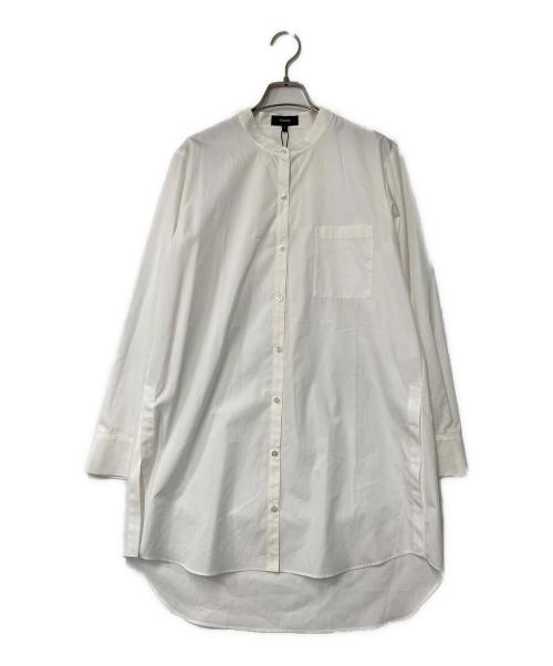theory（セオリー）theory (セオリー) バンドカラーシャツ チュニックシャツ 01-0408206 ホワイト サイズ:Sの古着・服飾アイテム