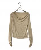 anuansアニュアンス）の古着「ギャザードレープカットトップス」｜ベージュ