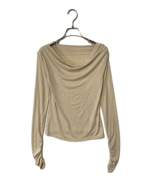 anuans（アニュアンス）anuans (アニュアンス) ギャザードレープカットトップス ベージュ サイズ:Ｆの古着・服飾アイテム