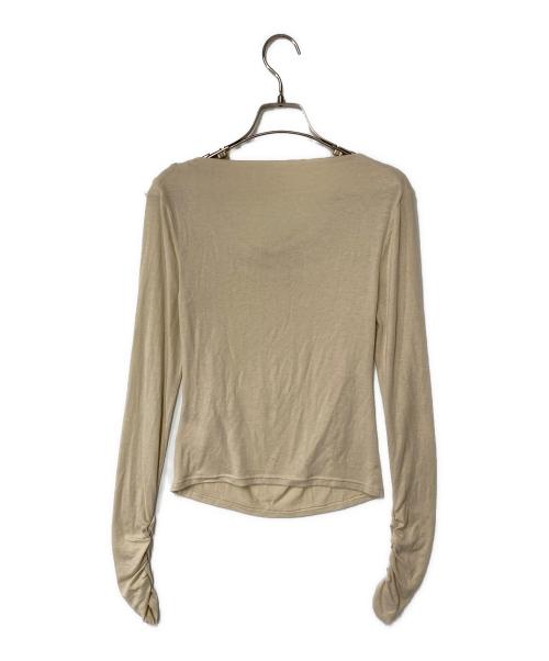 anuans（アニュアンス）anuans (アニュアンス) ギャザードレープカットトップス ベージュ サイズ:Ｆの古着・服飾アイテム