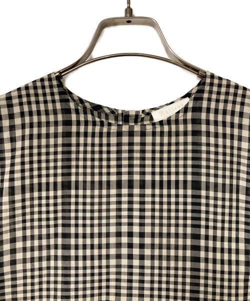 BALLSEY（ボールジィ）BALLSEY (ボールジィ) コットンボイルプラッド バックギャザーロングワンピース ブラック サイズ:34の古着・服飾アイテム