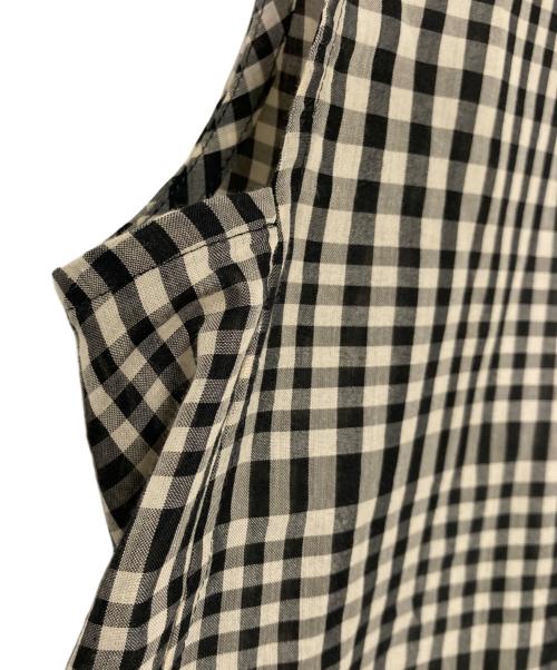 BALLSEY（ボールジィ）BALLSEY (ボールジィ) コットンボイルプラッド バックギャザーロングワンピース ブラック サイズ:34の古着・服飾アイテム